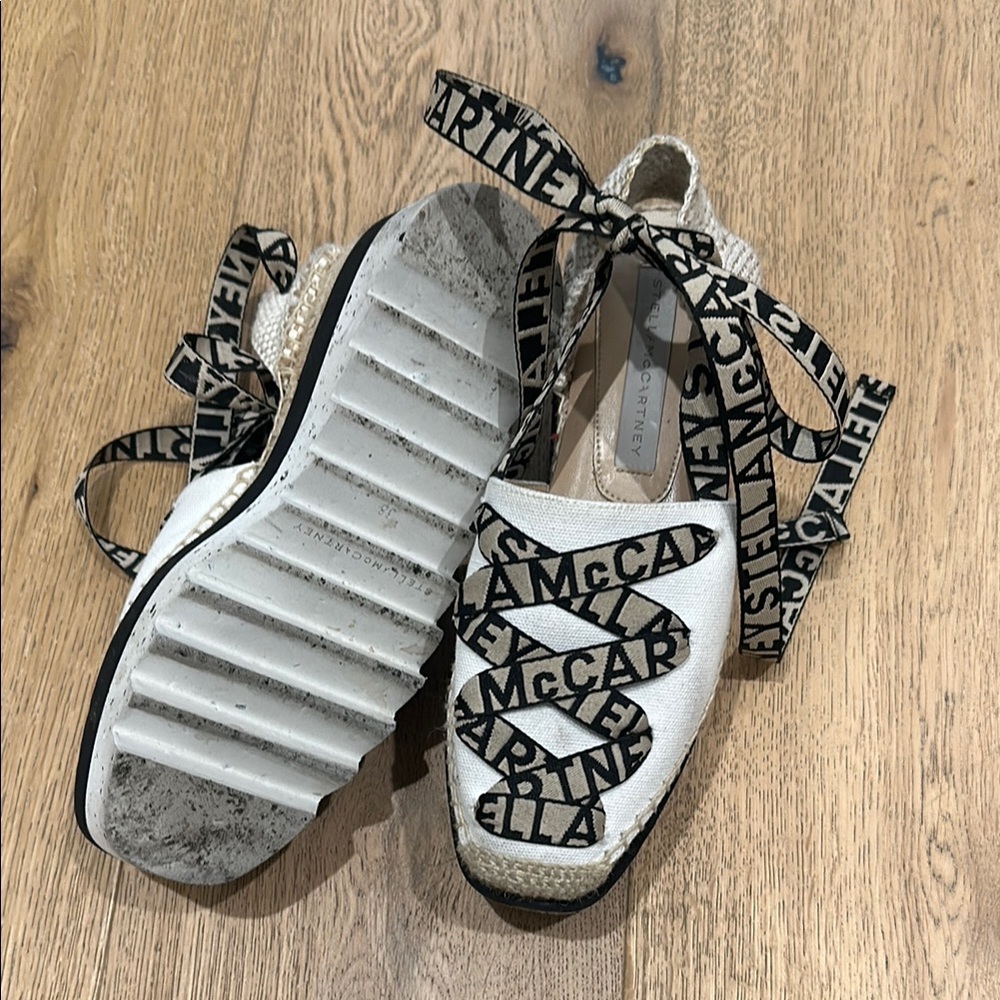 Stella McCartney White Espadrilles with Black Accents